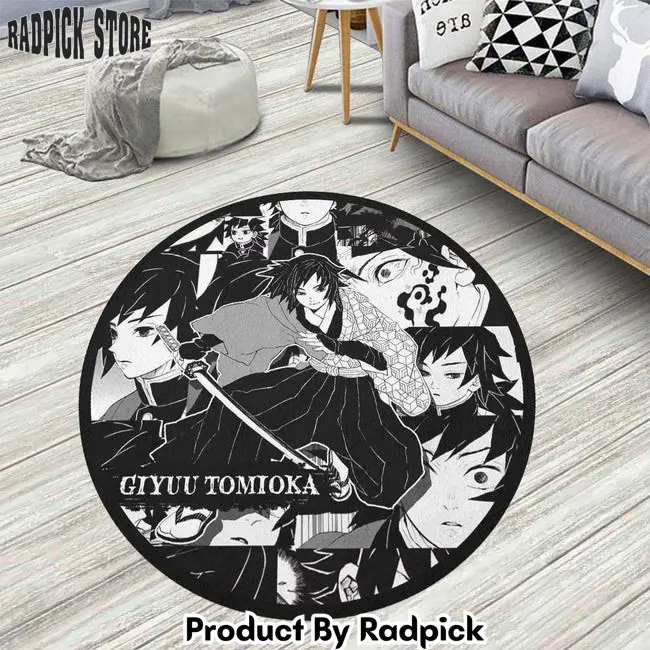 Giyuu tomioka manga round rug custom demon slayer anime circle carpet  rp5953181